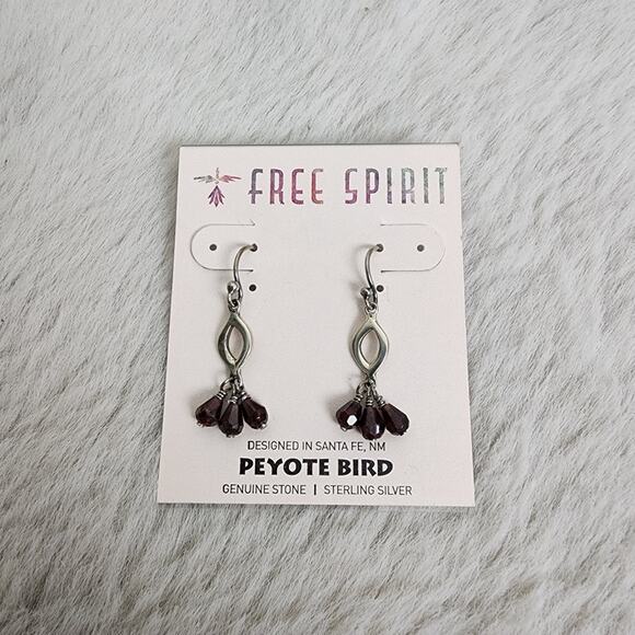 NEW Peyote Bird Free Spirit Sterling Silver and Brown Dangle Hook Earrings - Picture 4 of 9